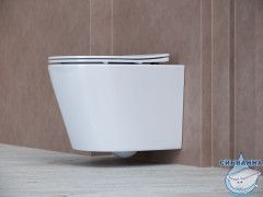 Унитаз подвесной безободковый Ceramicanova Balearica Rimless CN6000 с сиденьем быстросъемным Soft Close (микролифт)