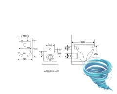 Унитаз подвесной безободковый, смыв торнадо Charus Estella Tornado CR.521.WT3.01 с сиденьем Soft Close (микролифт)