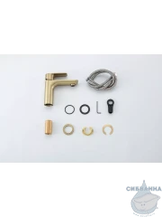 Смеситель для раковины Gappo G1048-3 (без донного клапана) (сатин золотой)