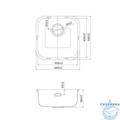 Мойка, нерж. сталь, сатин, 446*446, Mate, IDDIS, MAT44S0i77