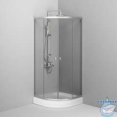 Душевое ограждение AM.PM X-Joy Twin Slide 80х80 W88E-205-080MT64 профиль хром, стекло прозрачное (c поддоном)