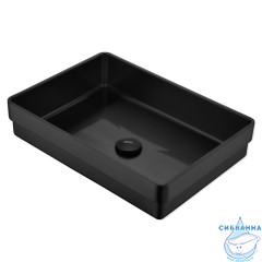 Раковина встраиваемая сверху ABBER Wasser Kreis AF2401MB черная матовая