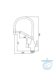 Смеситель кухни Frap F4397 (хром/черный)