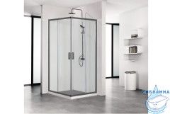 Душевое ограждение Aquatek AQ ARI KV 09020BL  90x90 профиль черный матовый, стекло прозрачное (без поддона)