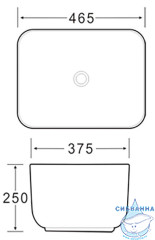 Раковина на столешницу 47 см SantiLine SL-1112