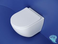 Унитаз подвесной безободковый, смыв торнадо Ceramicanova Metropol Rimless CN4002T с сиденьем быстросъемным Soft Close (микролифт)