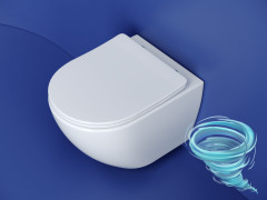 Унитаз подвесной безободковый, смыв торнадо Ceramicanova Metropol Rimless CN4002T с сиденьем быстросъемным Soft Close (микролифт)