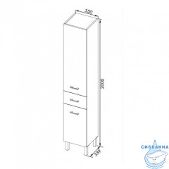 Пенал напольный Aquanet Верона 35 белый с бельевой корзиной 178973