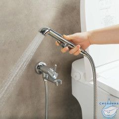 Встраиваемый смеситель с гигиеническим душем Aquatek Ника AQ1819CR  (хром )