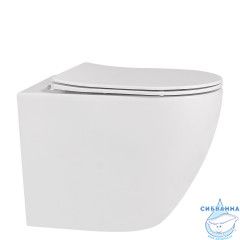 Унитаз приставной безободковый Abber Rechteck AC1211 с сиденьем Soft Close (микролифт) (белый)