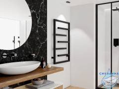 Полотенцесушитель электрический Toni Arti Canelli pulsante 7П 500x800 черный матовый