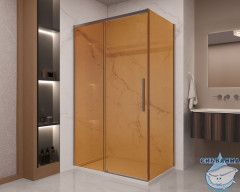 Душевое ограждение Vincea Stella 120x90 профиль вороненая сталь, стекло янтарь VSR-1ST9012GSGM
