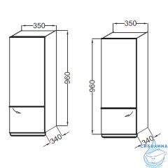 Шкаф-колонна Jacob Delafon ODEON UP 35 EB893D-E10 квебекский дуб