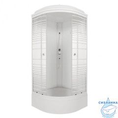 Душевая кабина Тритон Стандард 100х100 В профиль белый, стело полосы Щ0000061824