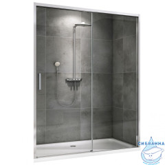 Дверь в нишу ABBER Komfort 120x200 AG93120 профиль хром, стекло прозрачное