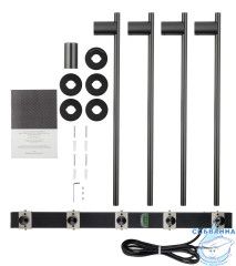 Полотенцесушитель электрический  Wonzon&Woghand Dortmund 58х71 WW-A364-GM (с возможностью скрытого подключения, подключение универсальное) (графит)