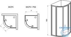 Душевое ограждение Ravak Supernova 90x90 SKCP4-80 195 профиль белый, стекло прозрачный (без поддона)