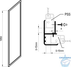 Боковая стенка Ravak Supernova 940401O211 80x195 профиль белый, полистирол пеарл