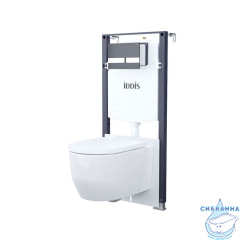 Комплект 3в1: подвесной унитаз, инсталляция и клавиша смыва черная, Basic, IDDIS, BASAPU6i73