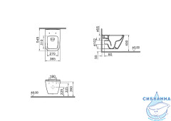 Унитаз подвесной безободковый Vitra Integra Square 7082B003-0075 с сиденьем Soft Close (микролифт)