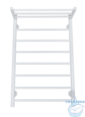 Полотенцесушитель электрический Санприз Аврора П8 50х80 с полкой (белый матовый) (подключение универсальное)