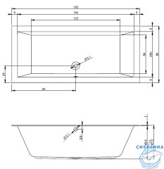 Акриловая ванна Riho Lugo Velvet 180x80 с каркасом