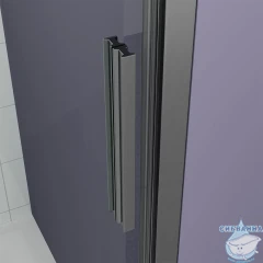 Душевое ограждение Veconi Оттимо 80x90 профиль графит, стекло прозрачное OP30GR-SP-8090-01-C9 (без поддона)