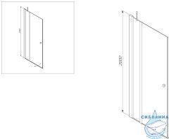 Дверь в нишу Am.Pm Inspire 90 профиль хром, стекло прозрачное