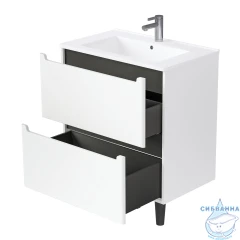 Тумба напольная 1Marka Coda 75Н с раковиной Оскар 75 белый матовый