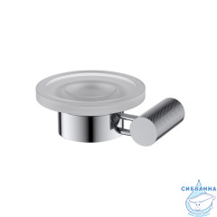 Мыльница, матовое стекло, нержавеющая сталь, Дюна (Duna), хром глянцевый, IDDIS, DUNSBG0i42