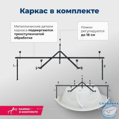 Акриловая ванна Aquanet Malta New 150x150 с каркасом