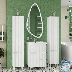 Тумба напольная Brevita Victory 60 белый матовый с раковиной Dreja Luxury 60