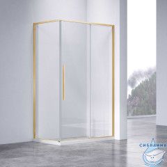 Душевое ограждение Vincea Slim-N 120x90 профиль брашированное золото, стекло прозрачное VSR-4SN9012CLG