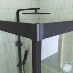 Душевое ограждение Veconi Rovigo 120x90 профиль черный, стекло прозрачное RV14-12090-01-C5 (без поддона)
