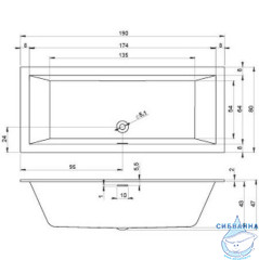 Акриловая ванна Riho Rething Cubic 190х80 BR1000500000000