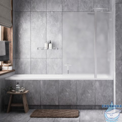 Шторка для ванны Wasserkraft Berkel Berkel 48P02-110R Matt glass 110x140 профиль хром, стекло матовое