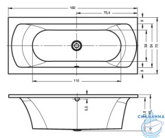 Акриловая ванна Riho Lima 160x70 с каркасом