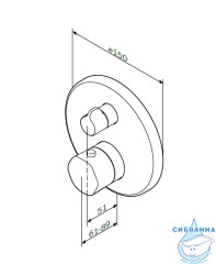 Встраиваемый смеситель для душа AM.PM Gem F9075600 (хром)