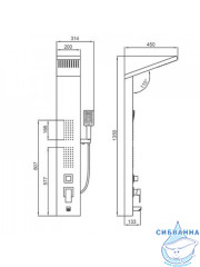 Душевая панель Frap F24005-8 (белый матовый)