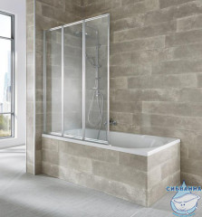 Шторка для ванны Encanto Alto 100х140 профиль хром, стекло прозрачное EG100.5320A