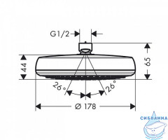 Верхний душ Hansgrohe Crometta 180 26577400 (хром/белый)