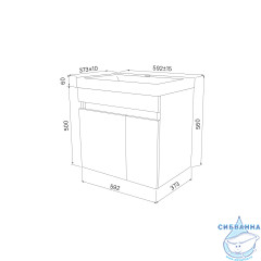 Тумба с умывальником Iddis Zodiac 60 см белый матовый /ясень ZOD6AD0i95