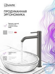Смеситель для раковины Lemark Калина LMF-2115S-GM (графит)