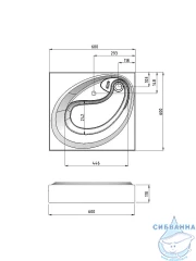 Раковина на стиральную машину 60х60 см Marko Ameli 