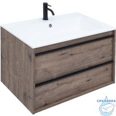 Тумба Aquanet Lino 80 253912  с раковиной Электра 80 дуб веллингтон