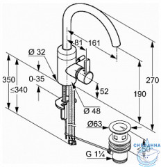 Смеситель для раковины Kludi Zenta 382550575 (с донным клапаном)