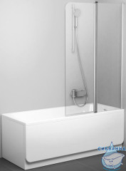 Шторка для ванны Ravak CVS2 100 профиль белый, стекло прозрачное, правая