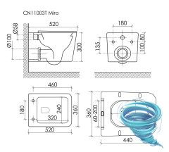 Унитаз подвесной безободковый Ceramicanova Miro CN11003T с сиденьем быстросъемным Soft Close (микролифт)