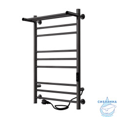 Полотенцесушитель электрический Indigo Line Trinity П8 с полкой (с таймером) 50х80 оружейная сталь (с возможностью скрытого подключения, подключение R/L)