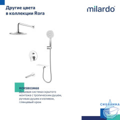 Душевая система Milardo Rora RORBL03M68 250 1 режим (черный матовый)
